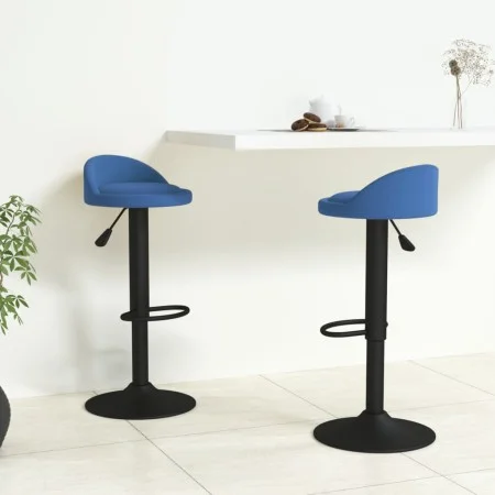 Taburetes de cocina 2 unidades terciopelo azul de , Taburetes de cocina - Ref: Foro24-333605, Precio: 107,88 €, Descuento: %