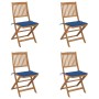 Faltbare Gartenstühle 4 Stück und Kissen Massivholz Akazie von , Gartenstühle - Ref: Foro24-3064681, Preis: 227,77 €, Rabatt: %