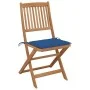 Folding garden chairs 4 units and solid acacia wood cushions by , Garden chairs - Ref: Foro24-3064681, Price: 223,06 €, Disco...