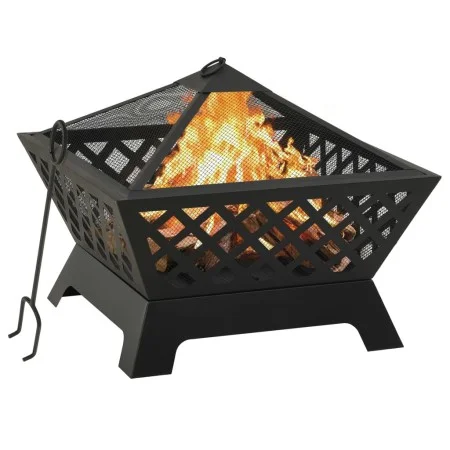 Large 64 cm steel brazier with poker by vidaXL, Chimneys - Ref: Foro24-311894, Price: 143,59 €, Discount: %