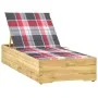 Lounger with checkered pattern cushion, impregnated pine wood by , Loungers - Ref: Foro24-3065922, Price: 158,99 €, Discount: %