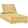 Lounger with checkered pattern cushion, impregnated pine wood by , Loungers - Ref: Foro24-3065922, Price: 158,99 €, Discount: %