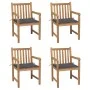 Gartensessel 4 Stück Teakholz und anthrazitgraue Kissen von , Gartenstühle - Ref: Foro24-3073004, Preis: 591,18 €, Rabatt: %
