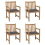 Gartensessel 4 Stück Teakholz und anthrazitgraue Kissen von , Gartenstühle - Ref: Foro24-3073004, Preis: 615,45 €, Rabatt: %