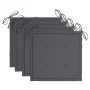 Gartensessel 4 Stück Teakholz und anthrazitgraue Kissen von , Gartenstühle - Ref: Foro24-3073004, Preis: 591,18 €, Rabatt: %