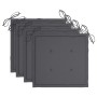 Gartensessel 4 Stück Teakholz und anthrazitgraue Kissen von , Gartenstühle - Ref: Foro24-3073004, Preis: 615,45 €, Rabatt: %