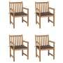 Gartenstühle 4 Stück Teakholz mit grauen Taupe-Kissen von , Gartenstühle - Ref: Foro24-3073012, Preis: 615,38 €, Rabatt: %