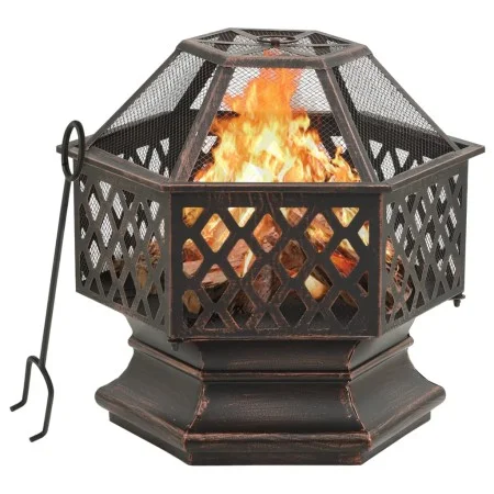 Rustikales Kohlenbecken mit XXL-Stahlschürhaken 62x54x56 cm von vidaXL, Kamine - Ref: Foro24-311887, Preis: 143,49 €, Rabatt: %