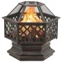 Rustic brazier with XXL steel poker 62x54x56 cm by vidaXL, Chimneys - Ref: Foro24-311887, Price: 143,49 €, Discount: %