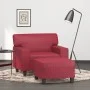 Armchair with footstool in synthetic red wine leather 60 cm by , Sofas - Ref: Foro24-3201162, Price: 236,03 €, Discount: %