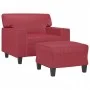 Sessel mit Hocker aus synthetischem rotem Leder, 60 cm. von , Sofas - Ref: Foro24-3201162, Preis: 236,03 €, Rabatt: %