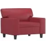 Armchair with footstool in synthetic red wine leather 60 cm by , Sofas - Ref: Foro24-3201162, Price: 236,03 €, Discount: %