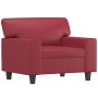 Sessel mit Hocker aus synthetischem rotem Leder, 60 cm. von , Sofas - Ref: Foro24-3201162, Preis: 241,40 €, Rabatt: %