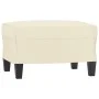 Sillón con taburete cuero sintético color crema 60 cm de , Sofás - Ref: Foro24-3201160, Precio: 197,15 €, Descuento: %
