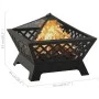 Large 64 cm steel brazier with poker by vidaXL, Chimneys - Ref: Foro24-311894, Price: 143,59 €, Discount: %