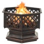 Brasero rústico con atizador acero XXL 62x54x56 cm de vidaXL, Chimeneas - Ref: Foro24-311887, Precio: 161,96 €, Descuento: %