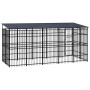 Perrera de exterior con techo de acero 9,22 m² de , Casetas y cercados para perros - Ref: Foro24-3097968, Precio: 1,00 €