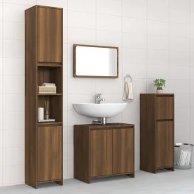 4-teiliges Badezimmermöbelset aus Eichenholz-Sperrholz in Braun. von , Badezimmermöbel - Ref: Foro24-3143930, Preis: 201,99 €...