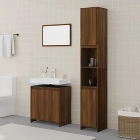 3-teiliges Badezimmermöbelset aus Eichenholz-Sperrholz in Braun. von , Badezimmermöbel - Ref: Foro24-3152721, Preis: 151,79 €...