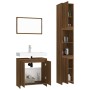 Set de muebles baño 3 pzas madera contrachapada roble marrón de , Muebles de baño - Ref: Foro24-3152721, Precio: 157,31 €