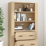 Aparador alto madera contrachapada color roble de , Aparadores - Ref: Foro24-3185394, Precio: 172,47 €, Descuento: %