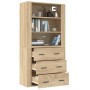Aparador alto madera contrachapada color roble de , Aparadores - Ref: Foro24-3185394, Precio: 172,47 €, Descuento: %