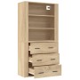 Aparador alto madera contrachapada color roble de , Aparadores - Ref: Foro24-3185394, Precio: 172,47 €, Descuento: %