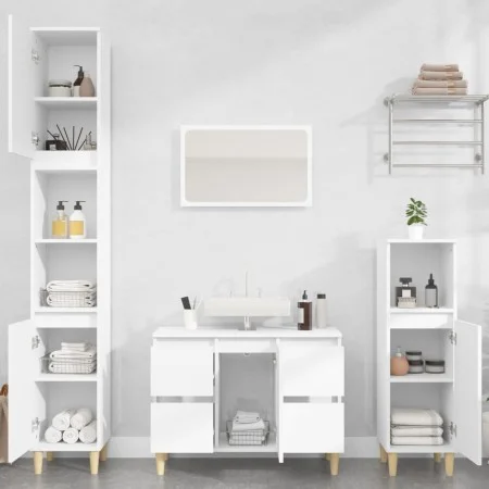 3-teiliges Badezimmermöbelset aus weißem Sperrholz von , Badezimmermöbel - Ref: Foro24-3185597, Preis: 208,28 €, Rabatt: %