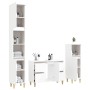 Juego de muebles de baño 3 pzas madera contrachapada blanco