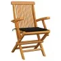 Garden chairs 2 units solid teak wood with black cushions by , Garden chairs - Ref: Foro24-3062494, Price: 186,70 €, Discount: %