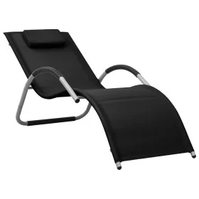 Schwarze und graue Textilene-Liege von vidaXL, Liegen - Ref: Foro24-310513, Preis: 77,17 €, Rabatt: %