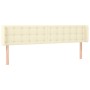 Cabecero con LED cuero sintético crema 203x16x78/88 cm