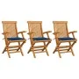Gartenstühle 3 Stück Teakholz mit königsblauen Kissen von , Gartenstühle - Ref: Foro24-3062524, Preis: 241,88 €, Rabatt: %