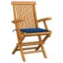 Gartenstühle 3 Stück Teakholz mit königsblauen Kissen von , Gartenstühle - Ref: Foro24-3062524, Preis: 241,88 €, Rabatt: %