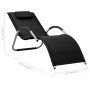 Black and gray textilene lounger by vidaXL, Loungers - Ref: Foro24-310513, Price: 88,34 €, Discount: %