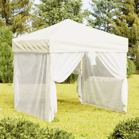 Folding party tent with cream side walls 2x2 m by , Tents and gazebos - Ref: Foro24-93508, Price: 98,47 €, Discount: %