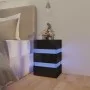LED nightstand made of black glossy engineered wood, measuring 45x35x67 cm. by , Nightstands - Ref: Foro24-326847, Price: 99,...