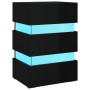 LED nightstand made of black glossy engineered wood, measuring 45x35x67 cm. by , Nightstands - Ref: Foro24-326847, Price: 101...