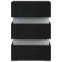 LED nightstand made of black glossy engineered wood, measuring 45x35x67 cm. by , Nightstands - Ref: Foro24-326847, Price: 99,...