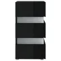 LED nightstand made of black glossy engineered wood, measuring 45x35x67 cm. by , Nightstands - Ref: Foro24-326847, Price: 99,...