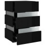 LED nightstand made of black glossy engineered wood, measuring 45x35x67 cm. by , Nightstands - Ref: Foro24-326847, Price: 101...