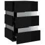 LED nightstand made of black glossy engineered wood, measuring 45x35x67 cm. by , Nightstands - Ref: Foro24-326847, Price: 99,...