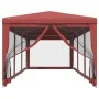 Party tent with 8 red HDPE mesh walls 3x9 m by , Tents and gazebos - Ref: Foro24-319245, Price: 160,97 €, Discount: %