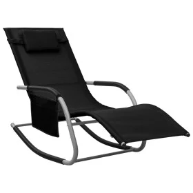 Black and gray textilene lounger by vidaXL, Loungers - Ref: Foro24-310505, Price: 109,06 €, Discount: %