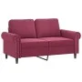 Three-piece velvet burgundy sofa set with cushions by , Sofas - Ref: Foro24-3202244, Price: 608,28 €, Discount: %