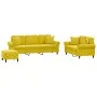 Three-piece velvet yellow sofa set with cushions by , Sofas - Ref: Foro24-3202286, Price: 551,16 €, Discount: %