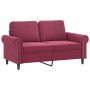 Sofagarnitur mit 3-teiligen Kissen aus bordeauxrotem Samt. von , Sofas - Ref: Foro24-3202284, Preis: 637,92 €, Rabatt: %