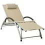 Sonnenliege mit cremefarbenem Textilene-Kissen von vidaXL, Liegen - Ref: Foro24-310530, Preis: 174,69 €, Rabatt: %
