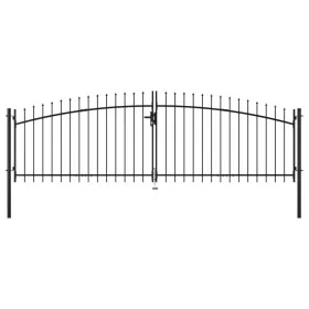 Doppeltes Tor für Zaun mit Lanzen-Spitzen 400x175 cm von , Gartentore - Ref: Foro24-145739, Preis: 206,89 €, Rabatt: %