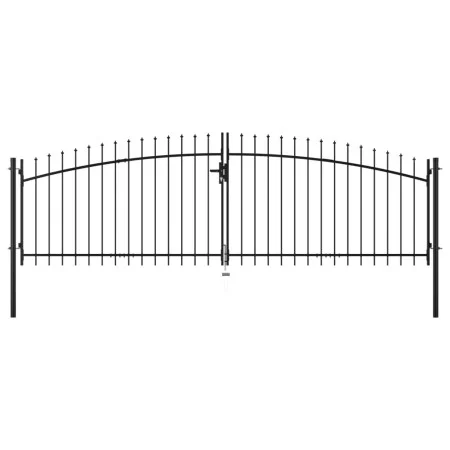 Puerta doble para valla con puntas de lanza 400x175 cm de , Puertas de jardín - Ref: Foro24-145739, Precio: 209,92 €, Descuen...